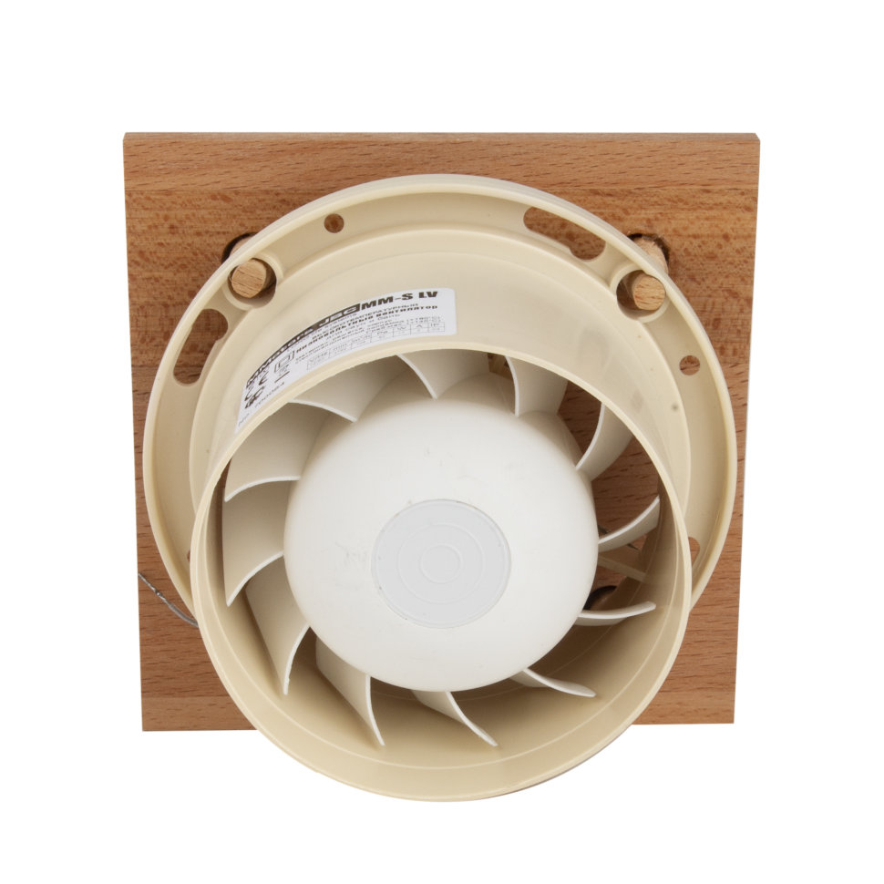 Высокотемпературный жаростойкий вентилятор Mmotors для бани и сауны мм-s 100 квадратный (дерево)